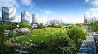 桃花岛综合体调整为健康商住社区项目 绿轴公园已具备开园条件