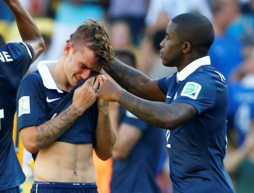 2014年世界杯，法国在1分4决赛0比1不敌德国 图片来自：路透社
